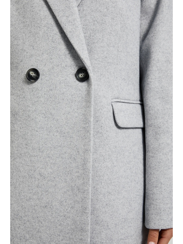 Moodo Jednostavni sivi kaput koji se zapinje na gumbe Moodo