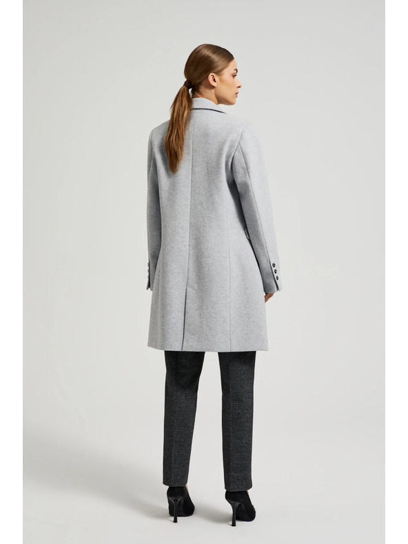 Moodo Jednostavni sivi kaput koji se zapinje na gumbe Moodo