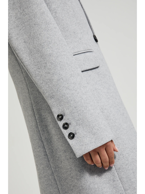 Moodo Jednostavni sivi kaput koji se zapinje na gumbe Moodo