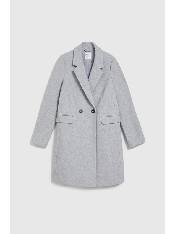 Moodo Jednostavni sivi kaput koji se zapinje na gumbe Moodo