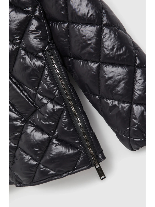 Moodo Kratka prošivena jakna s kapuljačom crna Moodo