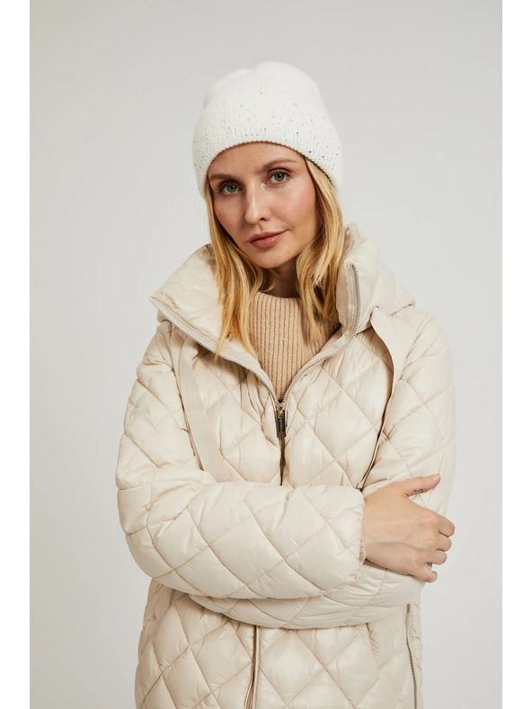 Moodo Kratka prošivena jakna s kapuljačom bež Moodo