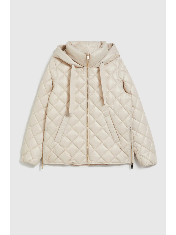 Moodo Kratka prošivena jakna s kapuljačom bež Moodo