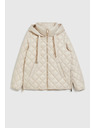 Moodo Kratka prošivena jakna s kapuljačom bež Moodo