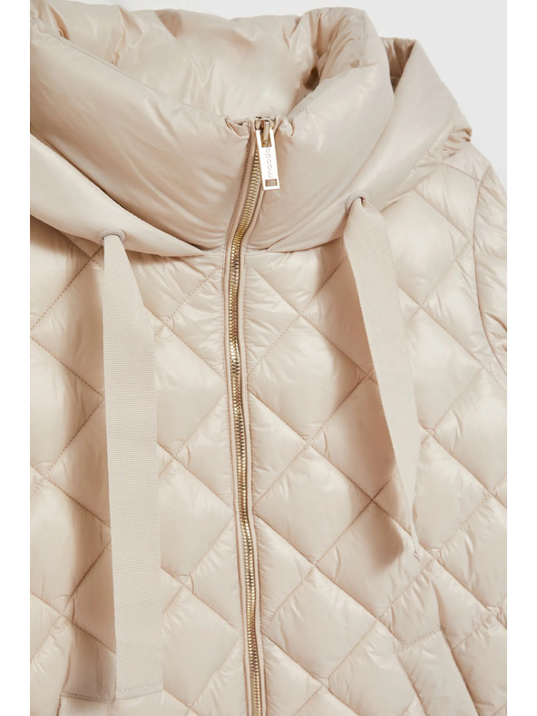 Moodo Kratka prošivena jakna s kapuljačom bež Moodo