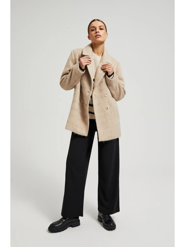 Moodo Dvostruki kaput s ovratnikom bež Moodo