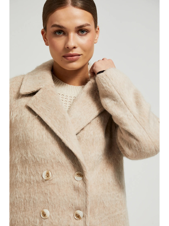 Moodo Dvostruki kaput s ovratnikom bež Moodo