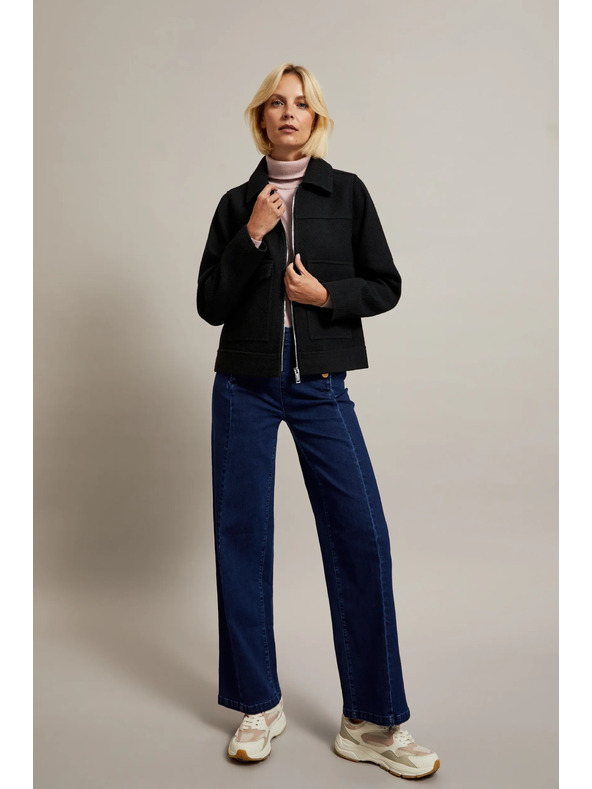 Moodo Crna jakna s velikim džepovima Moodo