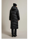Moodo Duga prošivena jakna s kapuljačom crna Moodo