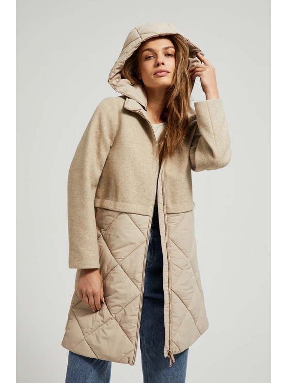 Moodo Jakna s uklonjivom kapuljačom bež Moodo