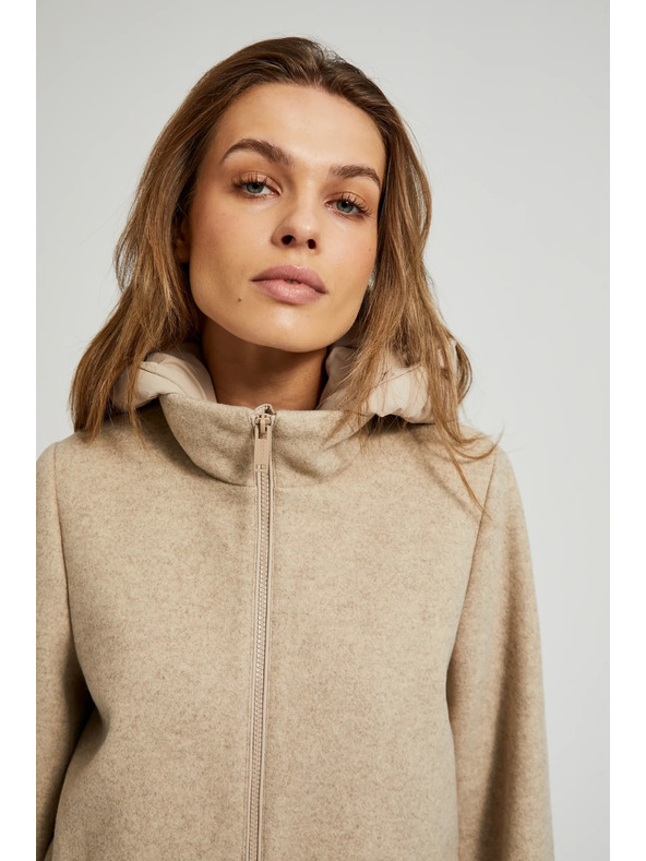 Moodo Jakna s uklonjivom kapuljačom bež Moodo