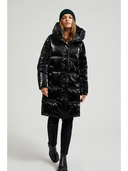 Moodo Duga jakna s kapuljačom crna Moodo