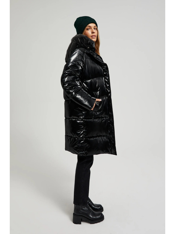 Moodo Duga jakna s kapuljačom crna Moodo
