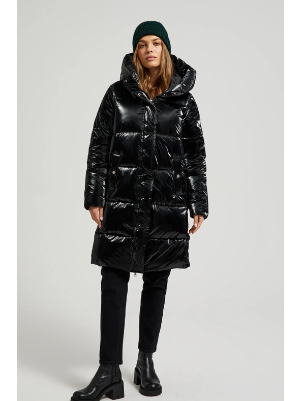 Moodo Duga jakna s kapuljačom crna Moodo