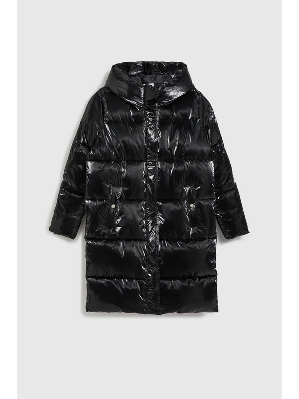 Moodo Duga jakna s kapuljačom crna Moodo