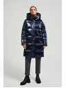 Moodo Duga metalična jakna mornarsko plava Moodo