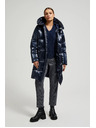 Moodo Duga metalična jakna mornarsko plava Moodo