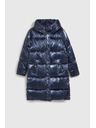Moodo Duga metalična jakna mornarsko plava Moodo