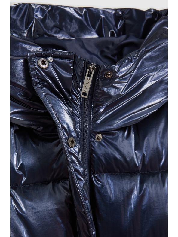 Moodo Duga metalična jakna mornarsko plava Moodo