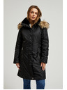 Moodo Zimska jakna s krznenim kapuljačem crna Moodo