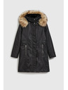 Moodo Zimska jakna s krznenim kapuljačem crna Moodo