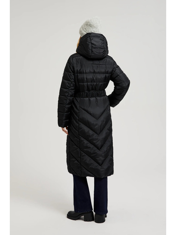 Moodo Prošivena jakna s pojasom crna Moodo