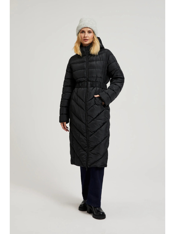 Moodo Prošivena jakna s pojasom crna Moodo