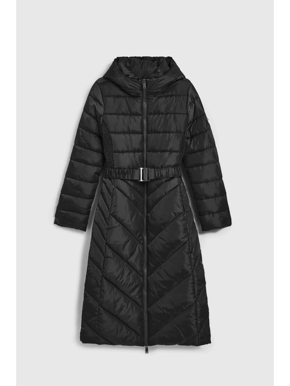 Moodo Prošivena jakna s pojasom crna Moodo
