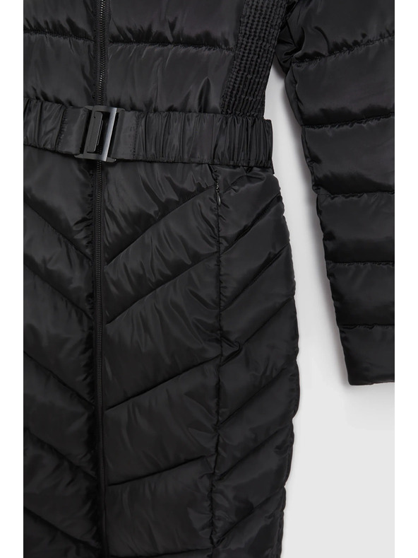 Moodo Prošivena jakna s pojasom crna Moodo