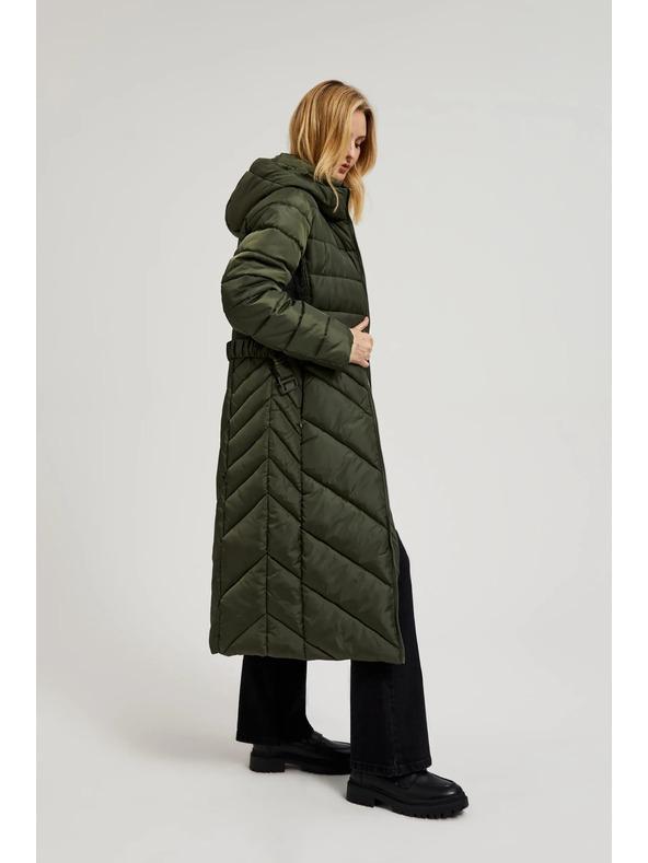 Moodo Prošivena jakna s pojasom maslinasta Moodo