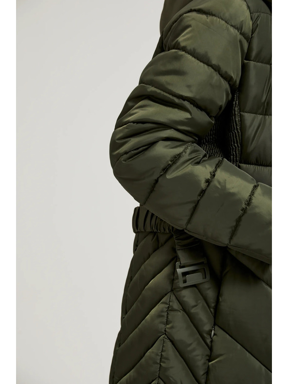 Moodo Prošivena jakna s pojasom maslinasta Moodo