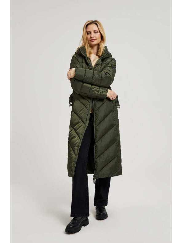 Moodo Prošivena jakna s pojasom maslinasta Moodo