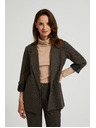 Moodo Crno sako ukrašeno metalnom niti s uvrnultim rukavima Moodo