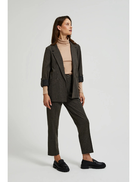 Moodo Crno sako ukrašeno metalnom niti s uvrnultim rukavima Moodo