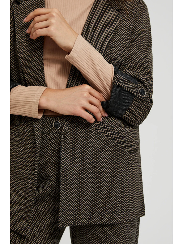 Moodo Crno sako ukrašeno metalnom niti s uvrnultim rukavima Moodo