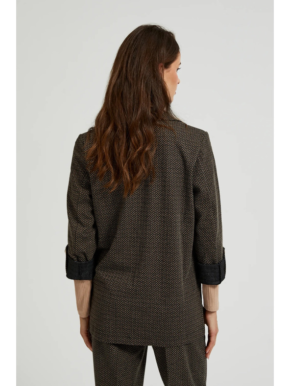 Moodo Crno sako ukrašeno metalnom niti s uvrnultim rukavima Moodo