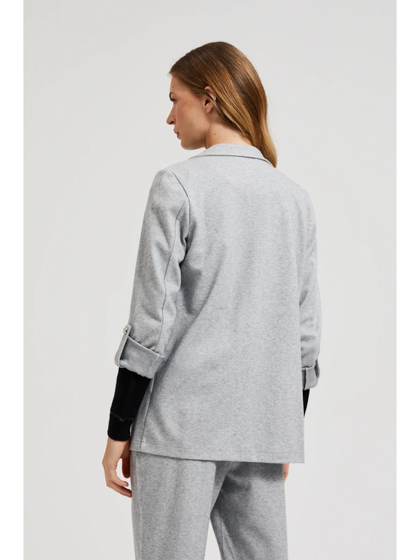 Moodo Sivo sako bez kopčanja s uvrnultim rukavima Moodo