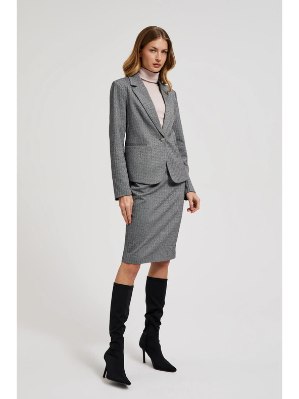 Moodo Jednostavni elegantni blejzer dugih rukava sivi Moodo