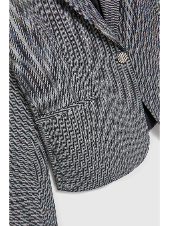 Moodo Jednostavni elegantni blejzer dugih rukava sivi Moodo