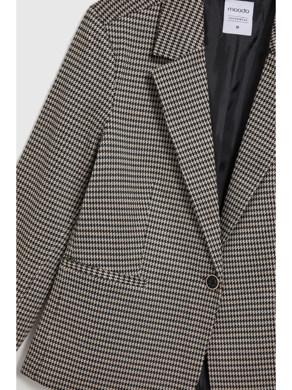 Moodo Jednostrani blejzer u pepito uzorku bež Moodo