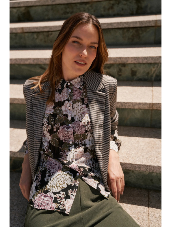 Moodo Jednostrani blejzer u pepito uzorku bež Moodo