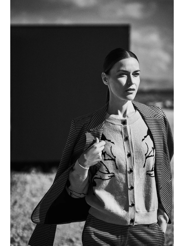 Moodo Jednostrani blejzer u pepito uzorku bež Moodo