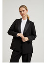 Moodo Elegantno crno sako s ukrasnim reverima Moodo