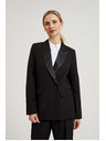 Moodo Elegantno crno sako s ukrasnim reverima Moodo