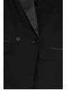 Moodo Elegantno crno sako s ukrasnim reverima Moodo