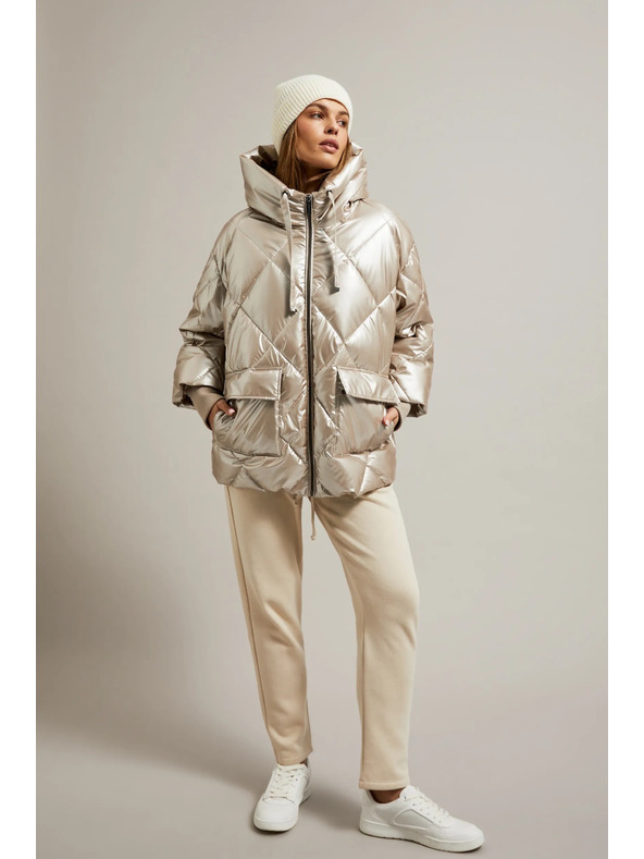 Moodo Prošivena jakna s velikim džepovima bež Moodo