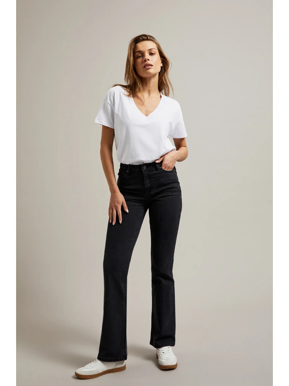 Moodo Glatke crne traperice bootcut kroja Moodo