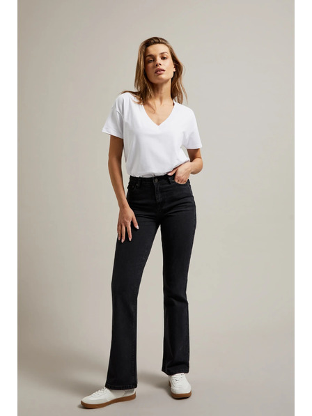 Moodo Glatke crne traperice bootcut kroja Moodo