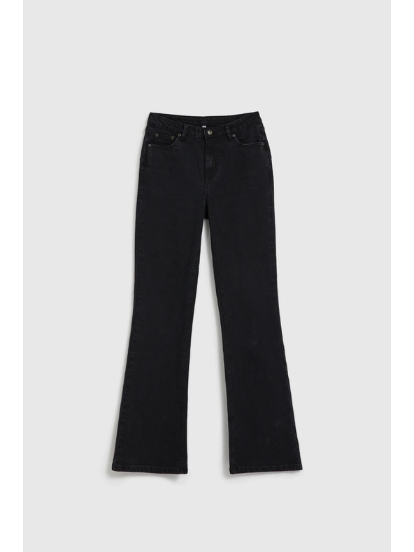 Moodo Glatke crne traperice bootcut kroja Moodo