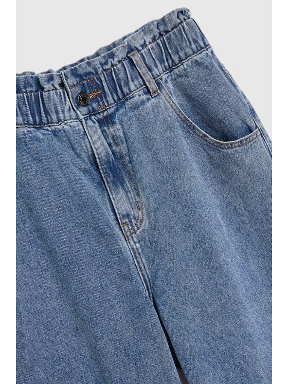 Moodo Plave pamučne traperice visokog struka Moodo